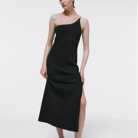 Massimo Dutti | Dresses | Massimo Dutti Knit Dress With Asymmetric Neckline  Size Xs | Poshmark